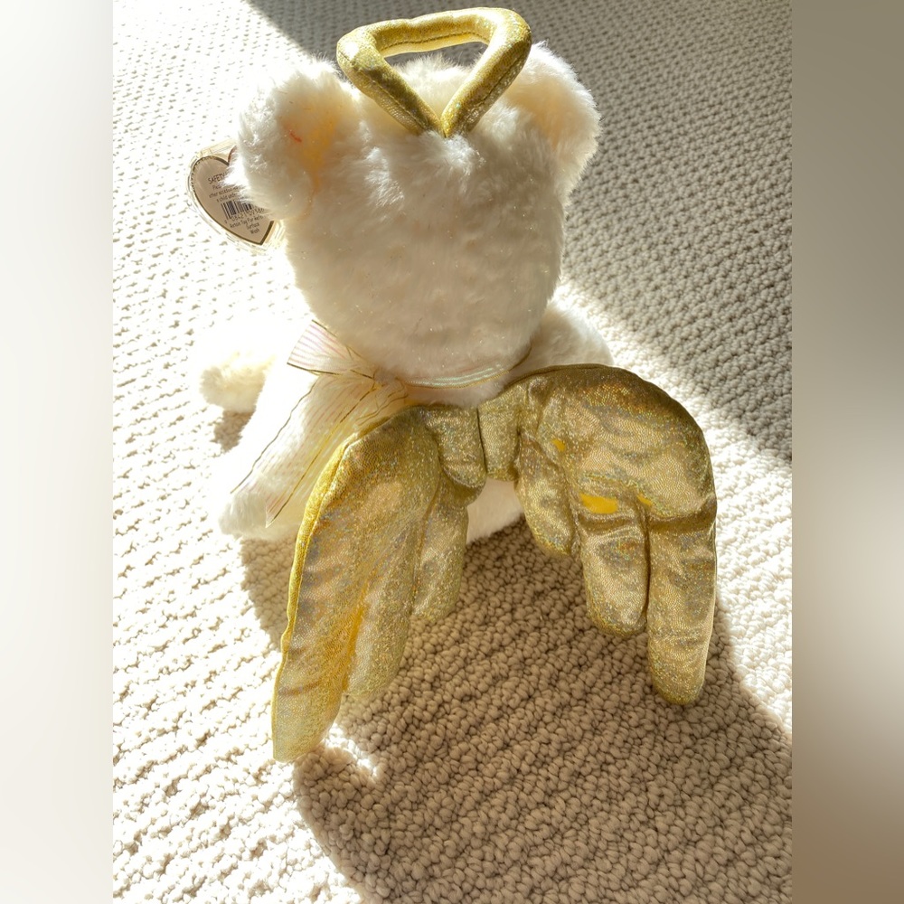 Vintage TY Beanie Buddy Halo II Angel Bear with Gold Wings 2000 New with tag - Picture 4 of 17
